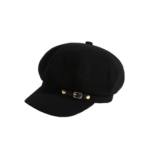 Octagonal hat spring and summer women's Japanese retro all-match painter's hat outdoor face-showing small fashion student beret Korean version trendy