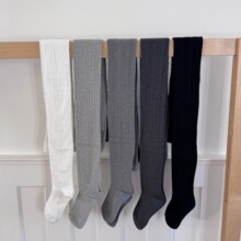 IOULOR纯色精梳棉麻花连裤袜加档弹性透气打底裤柔软踩脚袜批发