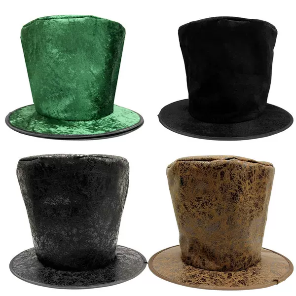 Halloween Hats and Headwear, Magician Performance Hats, Funny Clown Hats, Exaggerated Clown High Hats, Black Top Hats