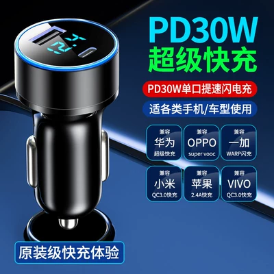 charging adapter, fast charging | Mobil şarj cihazları - pd30w-shining-night-black-qc30-digital-display