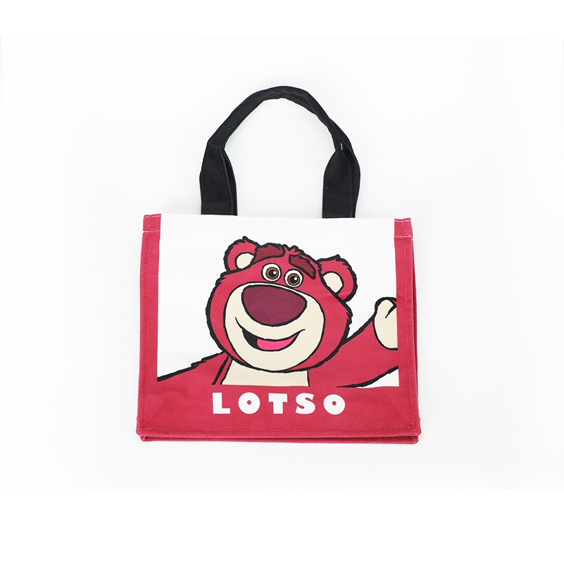 New Disney Cartoon Handbag Bag Women Strawberry Bear Mickey Large Capacity Shopping Bag Shoulder Bag