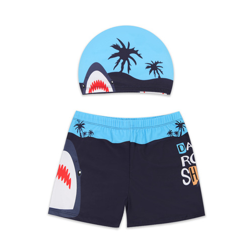 New Children's Swimwear Baby Cartoon Swim Suit Boy Swim Suit Big Kids Hot Spring Wholesale Swim Trunks Swim Cap Baby