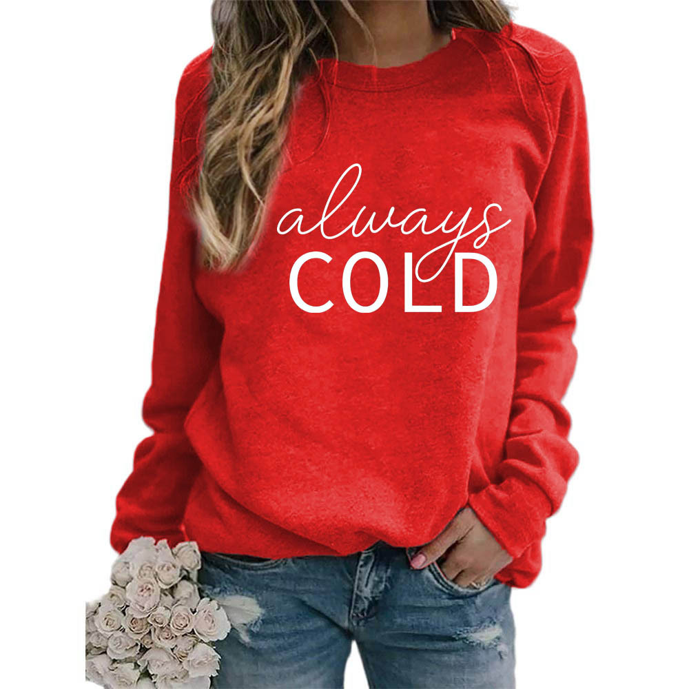 Comercio exterior transfronterizo suministro europeo y americano FRÍO impreso cuello redondo más tamaño europeo suelta casual Otoño e Invierno de las mujeres