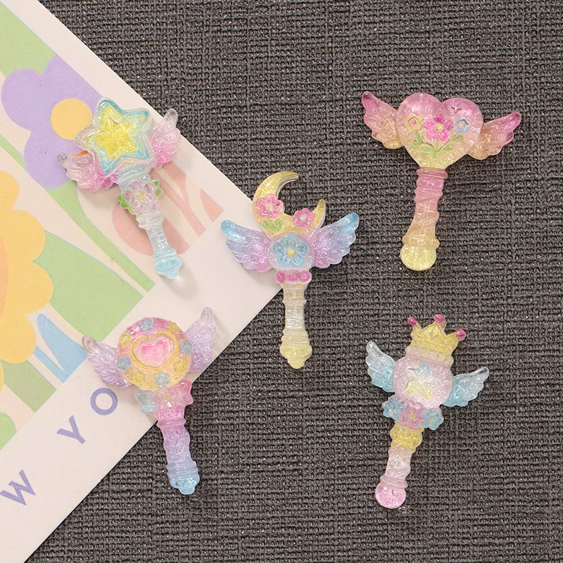 氷透明ファインフラッシュクラウンスター魔法の杖 diy クリーム接着剤ヘアピン携帯電話ケース靴バックル樹脂ジュエリーアクセサリー|undefined