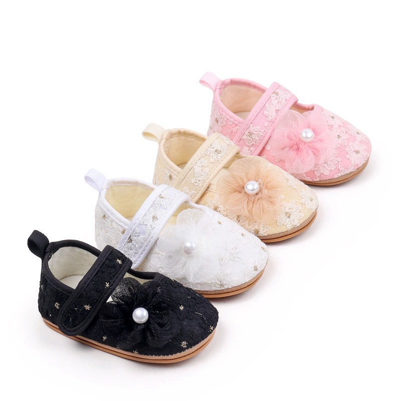 Новые весенне-осенние мягкие подошвы резиновые противоскользящие и износостойкие модные дикие липучки жемчуг