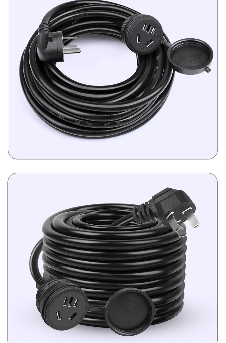New Energy Electric Vehicle Charging Extension Cord 4 Square Meters 16A On-Board Charging Gun Extended Socket Outdoor Extension Cord Board