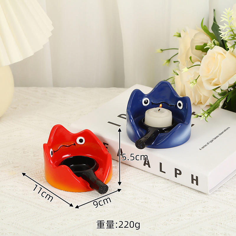 Creative Cassifa Candlestick Night Light Cartoon Flame Resin Crafts Desktop Small Ornaments Home Birthday Gift