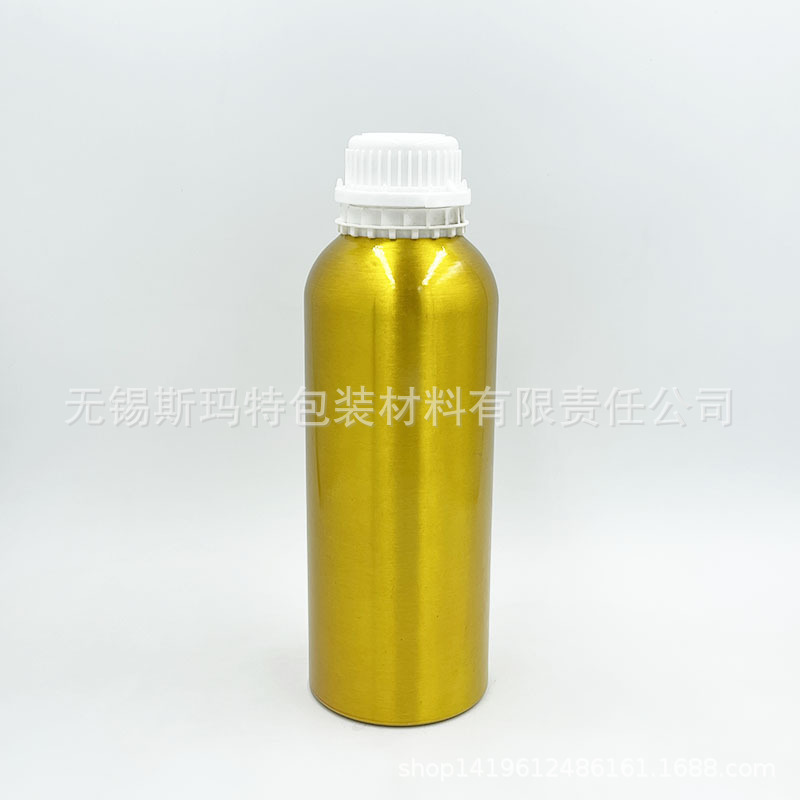 厂家销售500ml大白盖防盗内塞设计 金色精油铝瓶