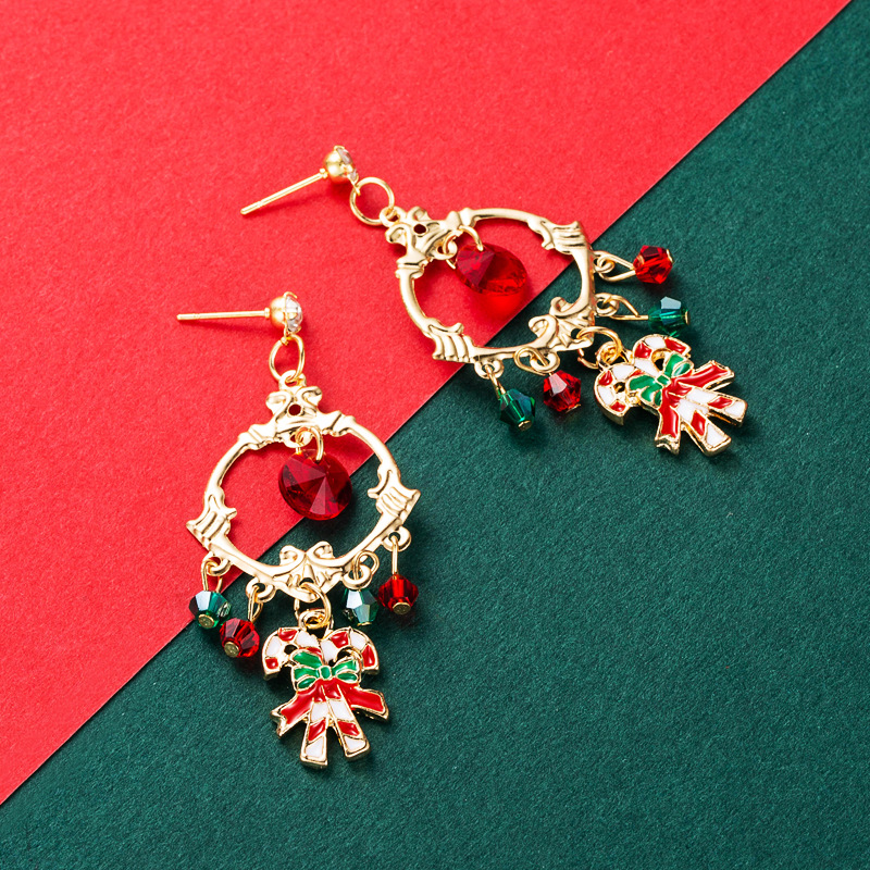 Pendientes Colgantes De Caja De Regalo De Caña De Navidad Al Por Mayor Nihaojewelry display picture 5