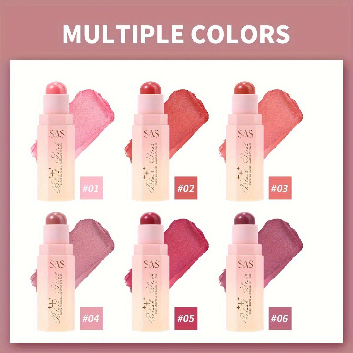 USHAS Europa y los Estados Unidos en el punto transfronterizo barra de blush carmine portátil multipropósito blush mate efecto de maquillaje SAC017