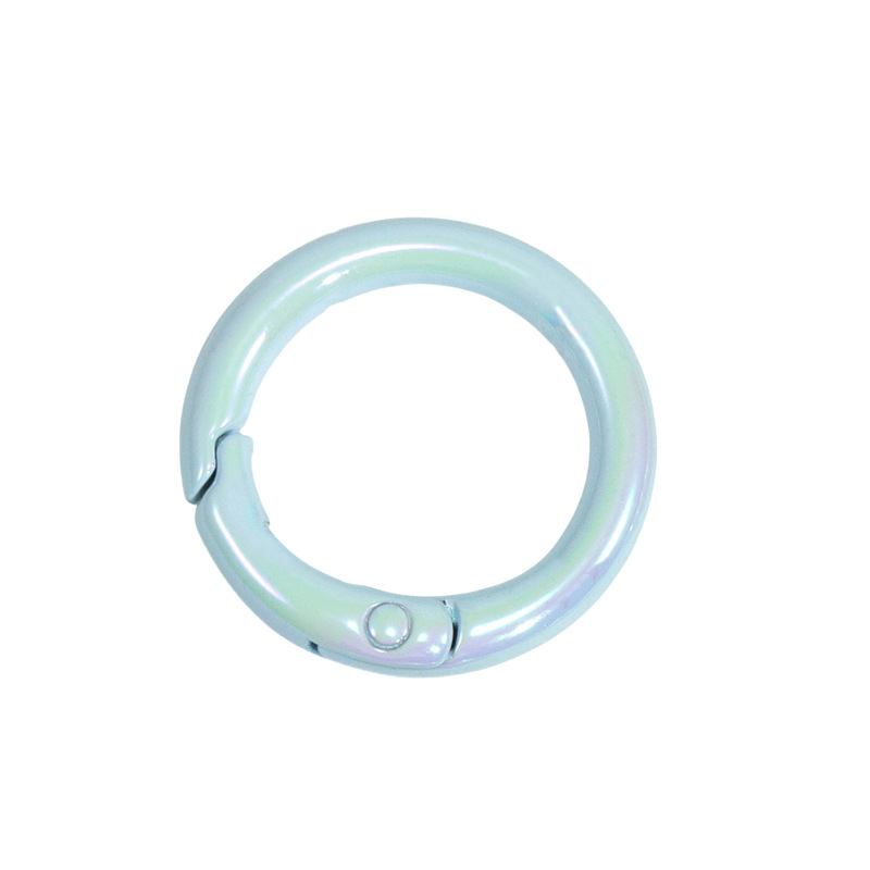 Color hebilla de resorte anillo de chapado uv anillo de división anillo de resorte llavero accesorios de bricolaje anillo de conexión de aleación