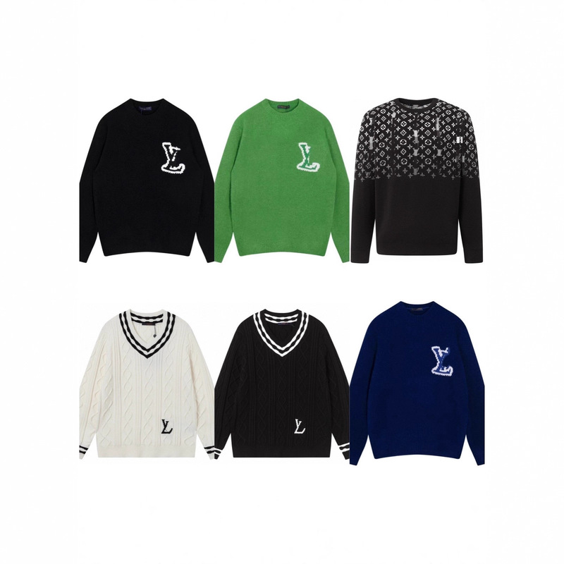 (Top-Quality Correct Version) New Cross-Border Knitted Jacquard Crew Neck Sweater. Unisex Pullover Top with Long Sleeves (Top-Quality Correct Version) New Cross-Border Knitted Jacquard Crew Neck Sweater. Unisex Pullover Top with Long Sleeves