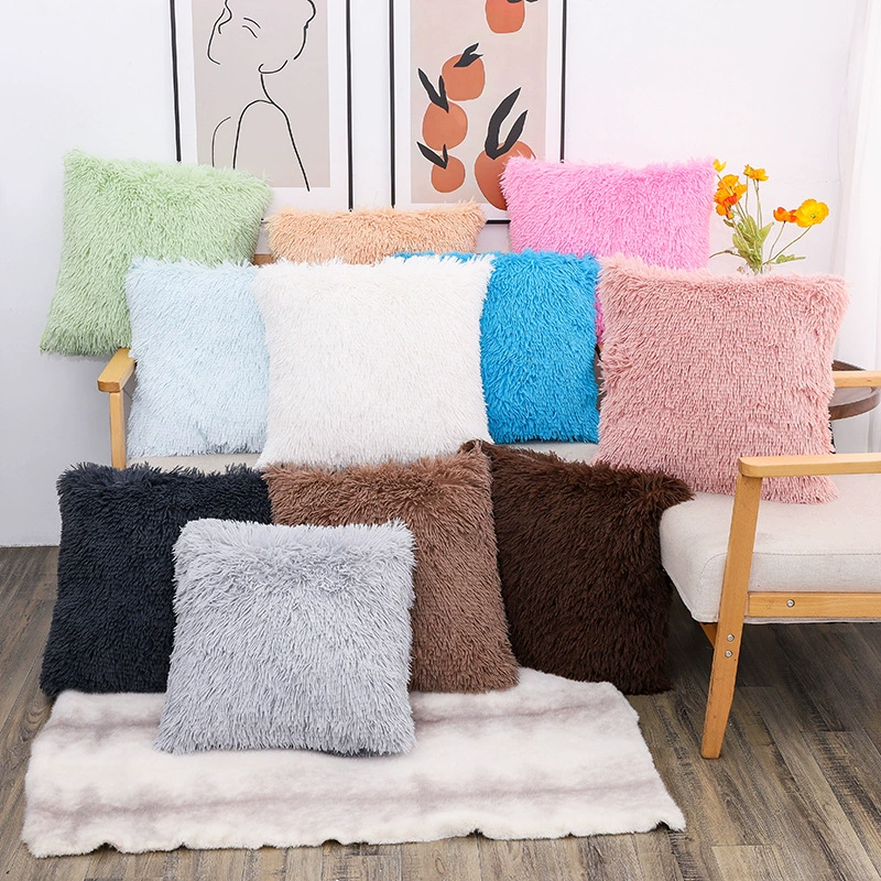 Ins амазонка длинная плюшевая наволочка для дома кровать подушка диван офисная подушка квадратная плюшевая подушка