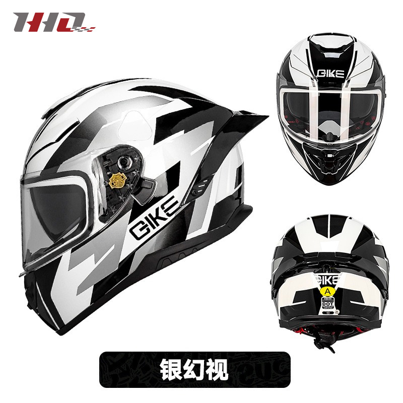 Nuevo casco de motocicleta transfronterizo de cuatro estaciones universal para hombres y mujeres locomotora doble lente casco completo al por mayor certificación 3C DOT