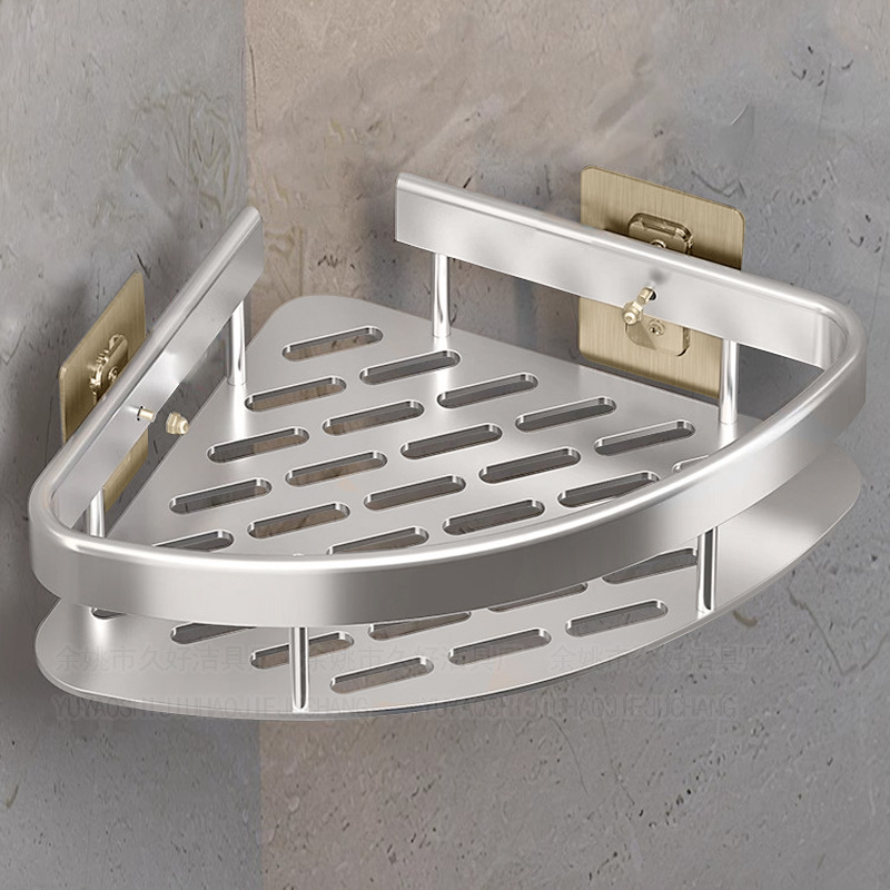 Triangular estante ventosa pared esquina de baño multicapa impermeable sin perforación rack fuente fabricante