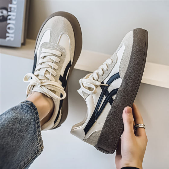 2024 new Korean version of ins niche design men's shoes trend sports casual leather shoes a generation of 7986