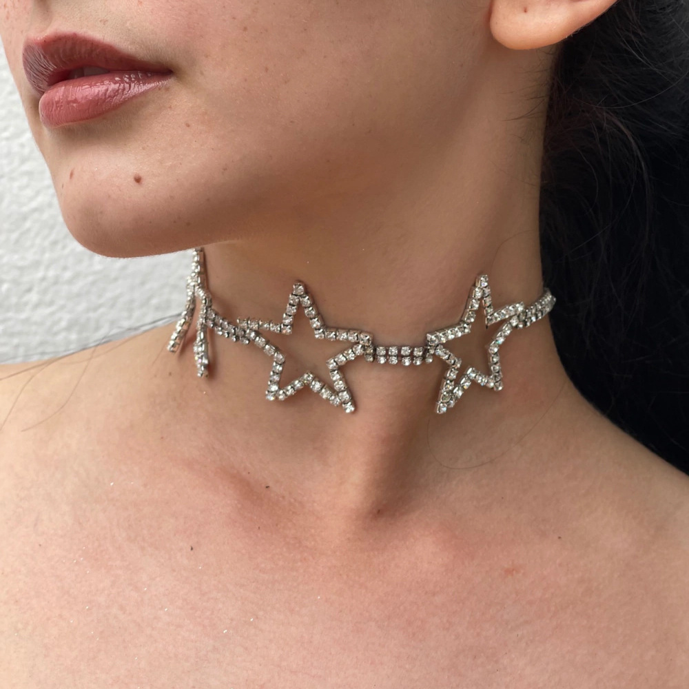 실버 다섯개 별 목걸이