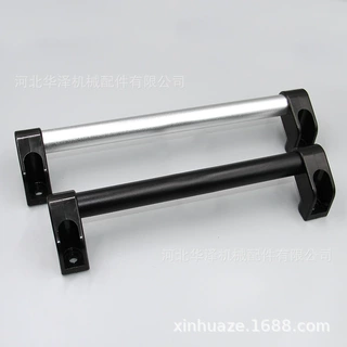 华泽工厂批发定制铝合金圆管状拉手 推车扶手 机械柜门斜角拉手