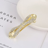 Fashionable retro hairgrip with bow, universal hair accessory, Korean style, diamond encrusted, wholesale