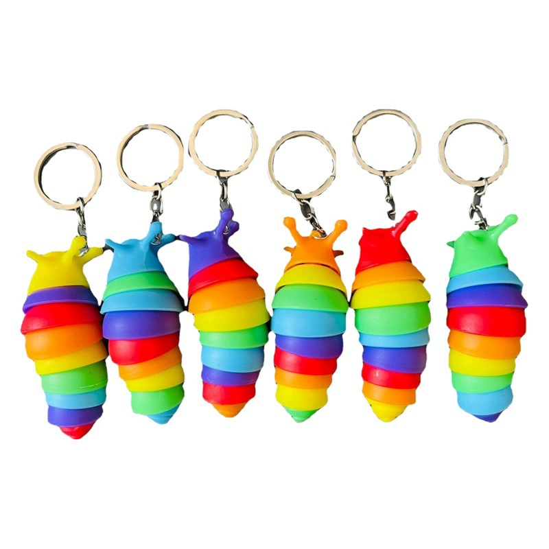 Трансграничный новый брелок Rainbow Caterpillar, игровое украшение, кулон двойного назначения, новинка, декомпрессионная игрушка-шлюпка