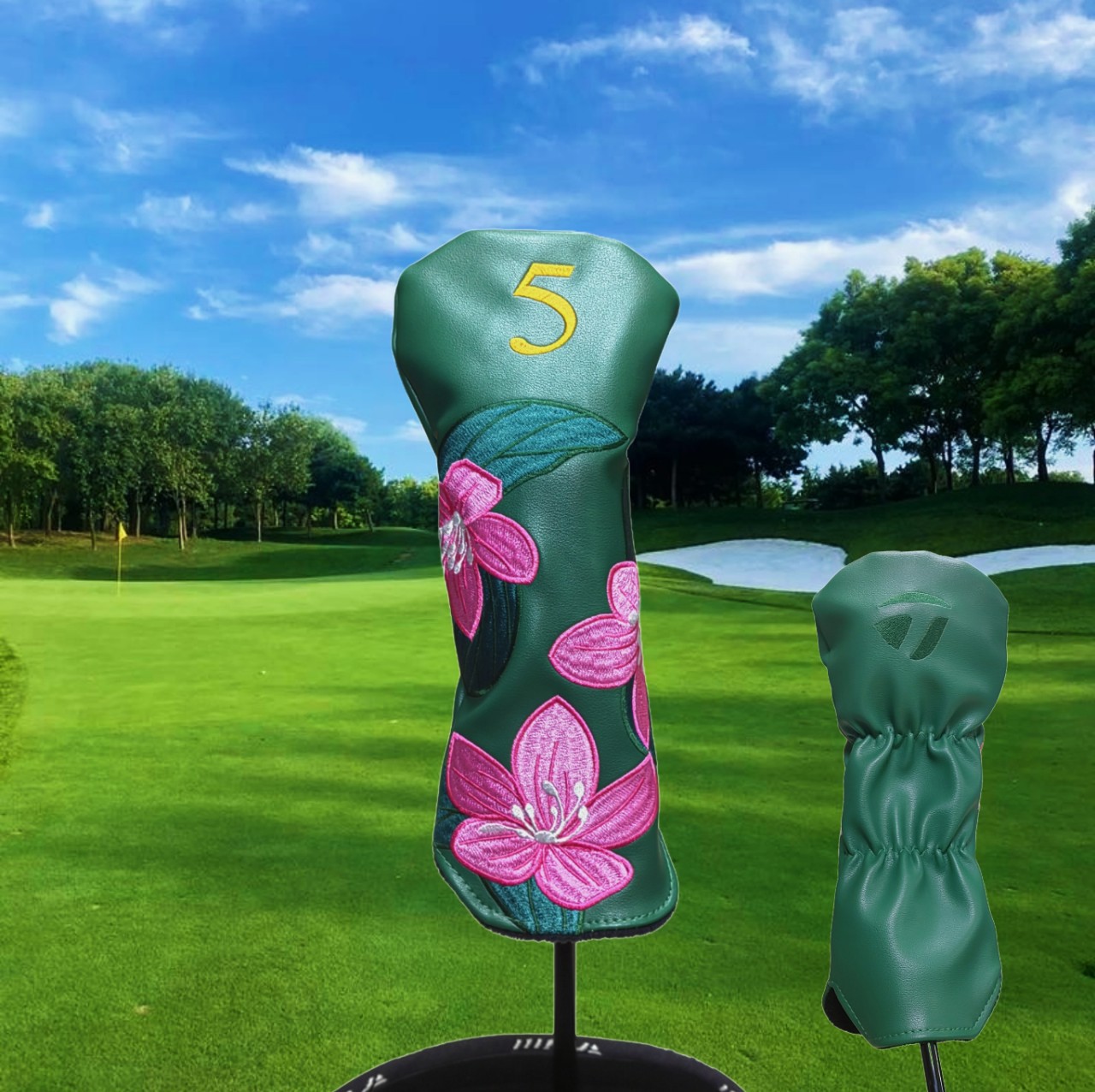 マスターズ限定ゴルフクラブカバー花刺繍木バーカバークラブカバークラブカバークロスボーダー輸出