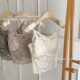 Lace French Style Small Sling Fixed Cup Thin Shoulder Strap Underwear Outer Wear Inner Lace Waist Beautiful Back Bra Summer