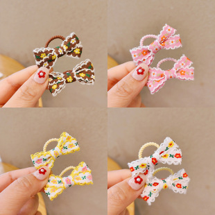 Baby small rubber band Bow cute small size thumb ring hair rope baby hair band floral Princess sweet mini