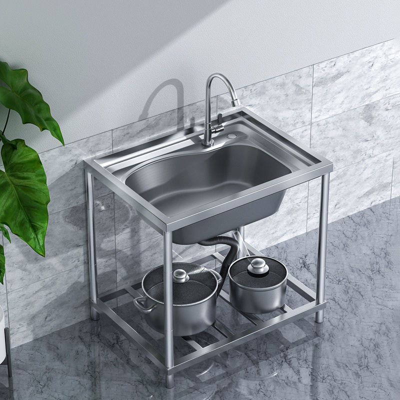 可移动家用厨房不锈钢洗菜盆商用食堂洗碗池带支架单双槽洗手水槽