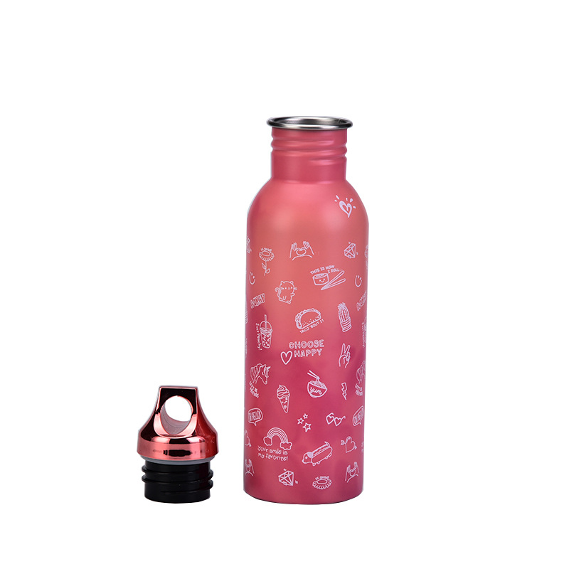 2021 New Single-layer Stainless Steel Sports Water Bottle Thermochromic Water Cup display picture 4