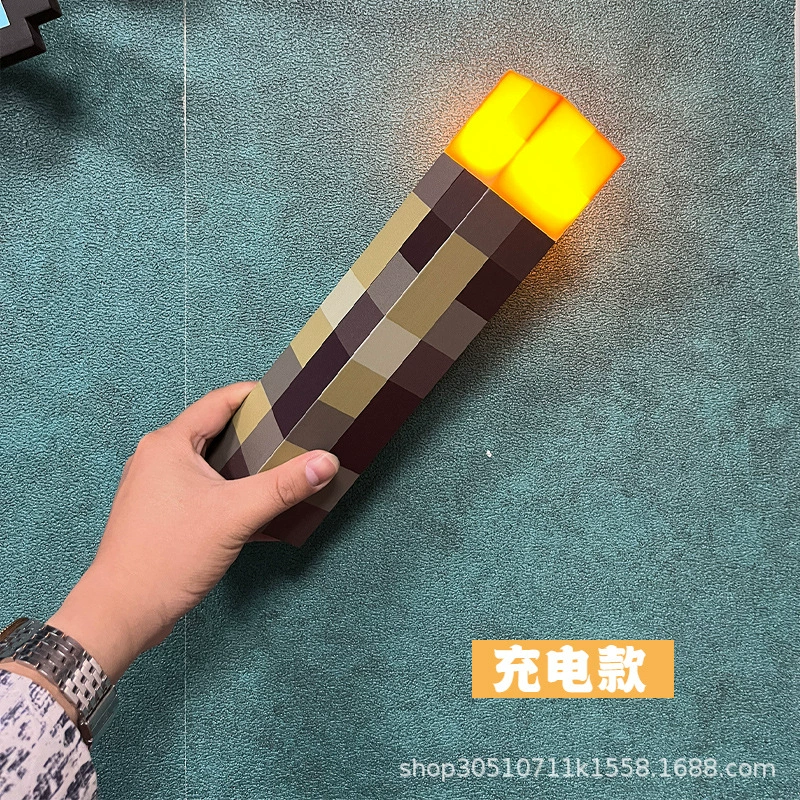 Перезаряжаемая фонарик Pixel — 4‑цветной светодиодный минер лампа, USB‑перезарядка, 28×5×5 см