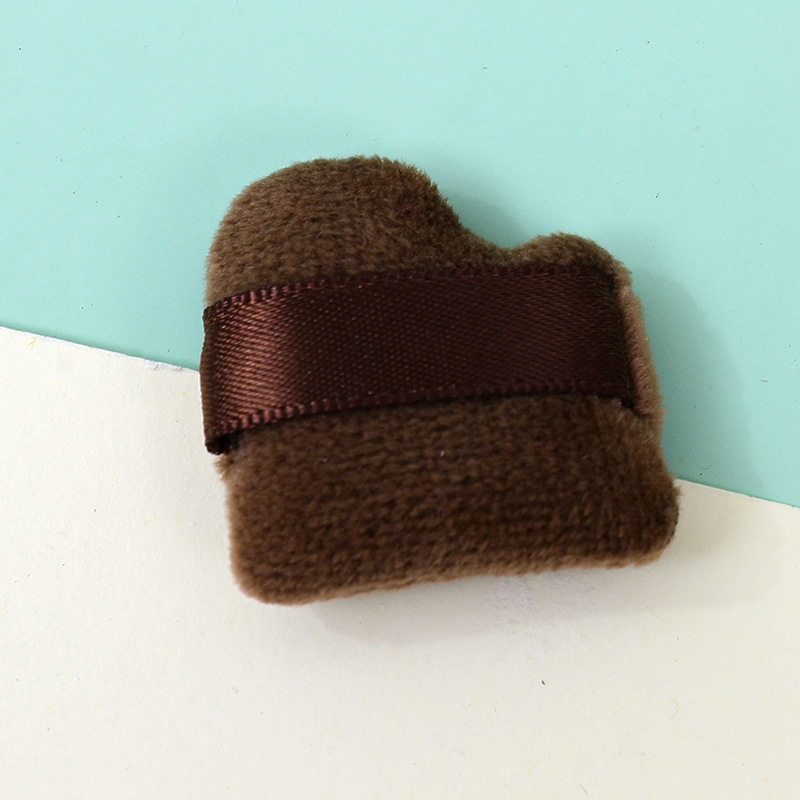 Personalizada inclinada polvo de dedo flocado suave polvo de polvo de polvo de maquillaje suave no comer polvo esponja cojín de pulgar