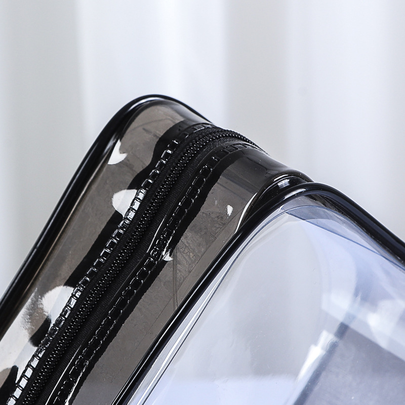 Bolsa de lavado de viaje de cuatro piezas Bolsa de cosméticos de PVC engrosada Bolsa de almacenamiento con cremallera impermeable y a prueba de polvo de gran capacidad image 4
