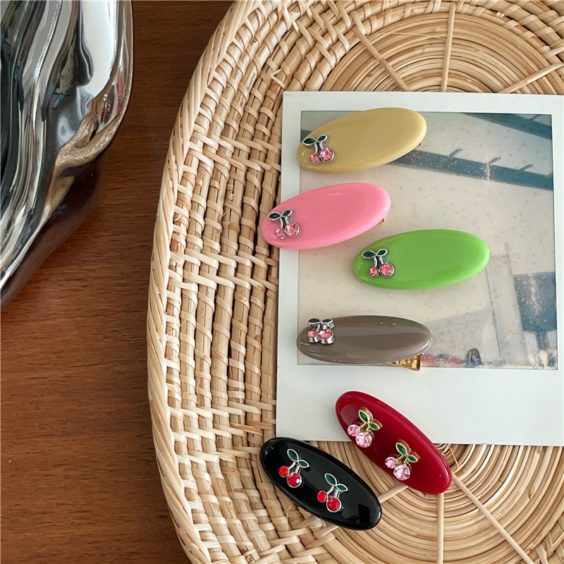 8g Weight Hair Clip Hair Accessories Type 1 Piece Quantity Casual, Daily Occasion Alloy, Plastic, Rhinestone Material Cherry Pattern All Seasons Season Women's Gender Cute, Lady Style Cute Lady Women's Cherry Alloy Plastic Rhinestone Hair Clip 2