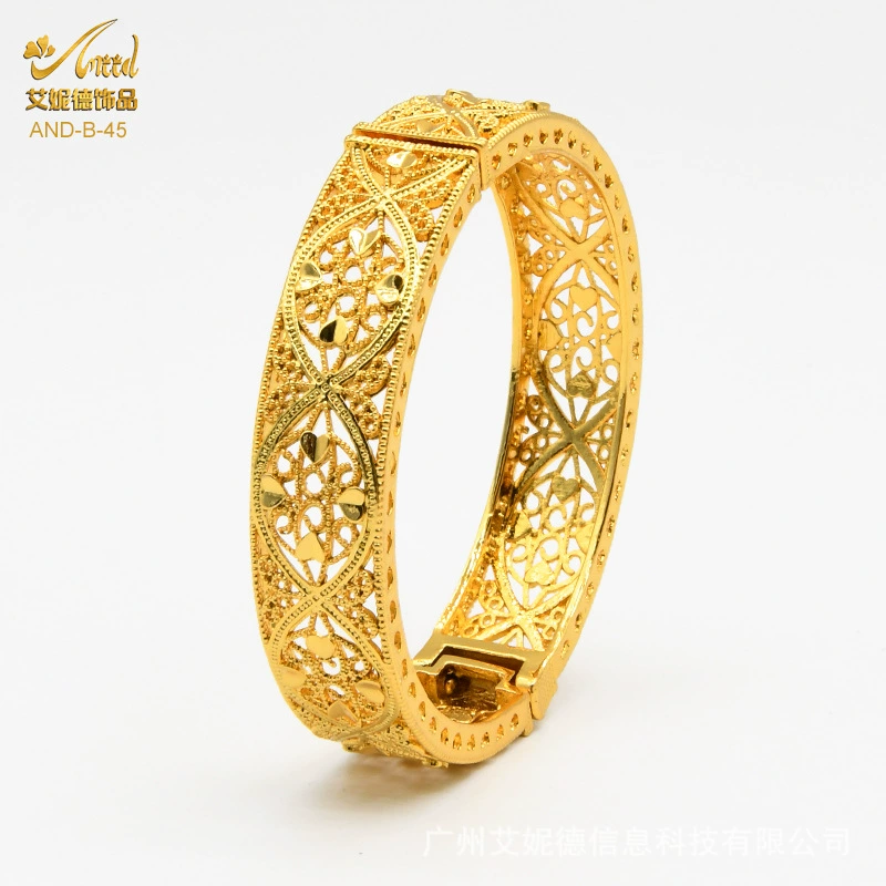 Модный золотой браслет для невесты, аксессуар, (跨境 торговля), 24 карат, оптовая продажа