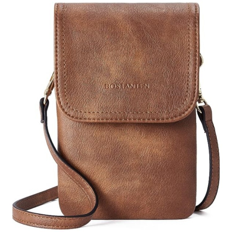 2025 New Women's Leather Crossbody Small Bag Fashion Mobile Phone Bag Adjustable Shoulder Strap Wallet Mini Shoulder Bag