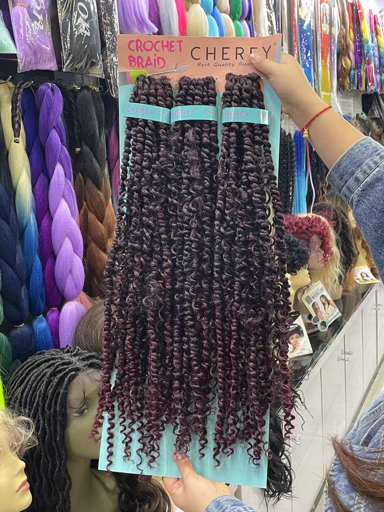 Perucas de fibra química ganchillo pelucas de fibra química extensión de cabello africano trenza sucia 22 pulgadas oruga cabeza explosiva Marley