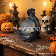 クロスボーダー新しいクリエイティブ装飾品死神の水晶玉樹脂クラフトハロウィン装飾デスクトップ装飾品