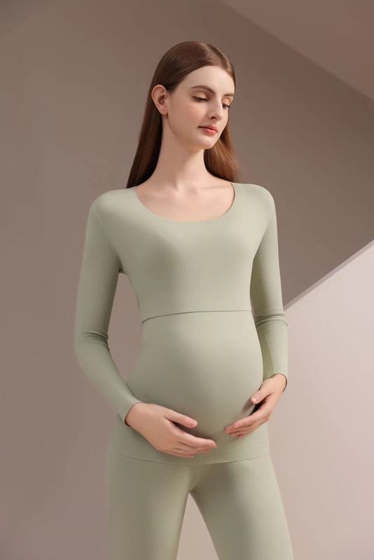 孕妇德绒秋衣秋裤保暖套装秋冬产后哺乳月子服睡衣7A打底衣家居服|undefined