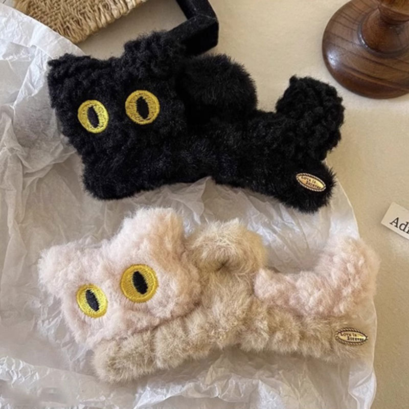 Otoño e invierno lindo lindo peluche estereoscópico lindo gato agarre clip nuevo clip de cabello de gatito coreano en la parte posterior de la cabeza clip de tiburón