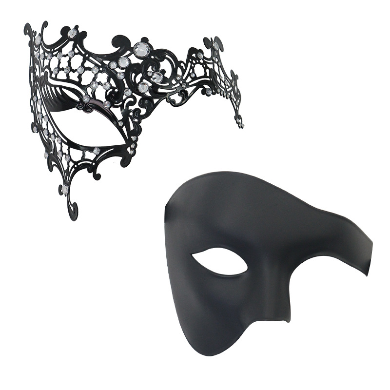 Carnaval Venecia espectáculo de baile de máscaras props hierro forjado máscaras de diamantes máscaras de metal medio cara roja