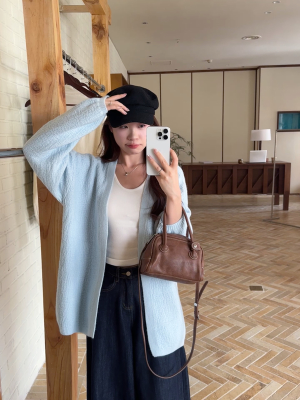 韩系慵懒风肌理感软糯长袖毛衣外套女早秋季显瘦百搭针织开衫上衣|undefined