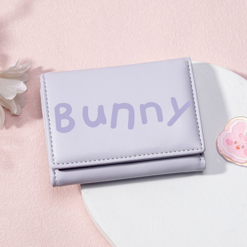 Ins cartera encantadora impresión de cuero pu botón bolso de bolso corto Bunny bolso de tarjetas de moda bolso de cambio