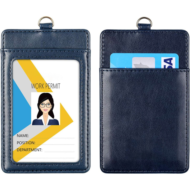 Amazon 新製品本革ワークカードカスタムメイド ID カードホルダーストラップ付き従業員学生学校 ID カードカスタマイズ|undefined