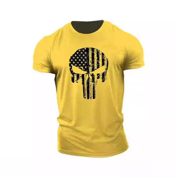 2023 Hot Skull 3D Printed Men's T-Shirt Summer Short Sleeve Casual Sports T-Shirt New High Style