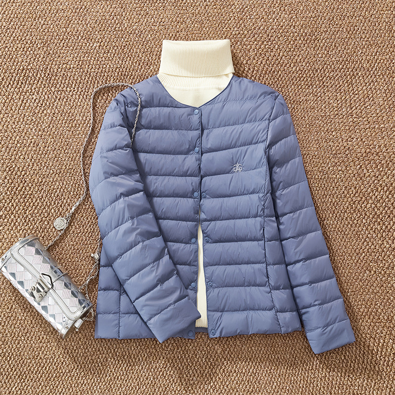 WT203350미스티 블루 라이트 다운 재킷 146 자수