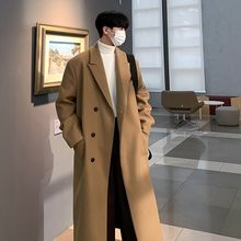 秋冬季新款毛呢大衣男中长款加厚宽松过膝韩版风衣潮流呢子外套男