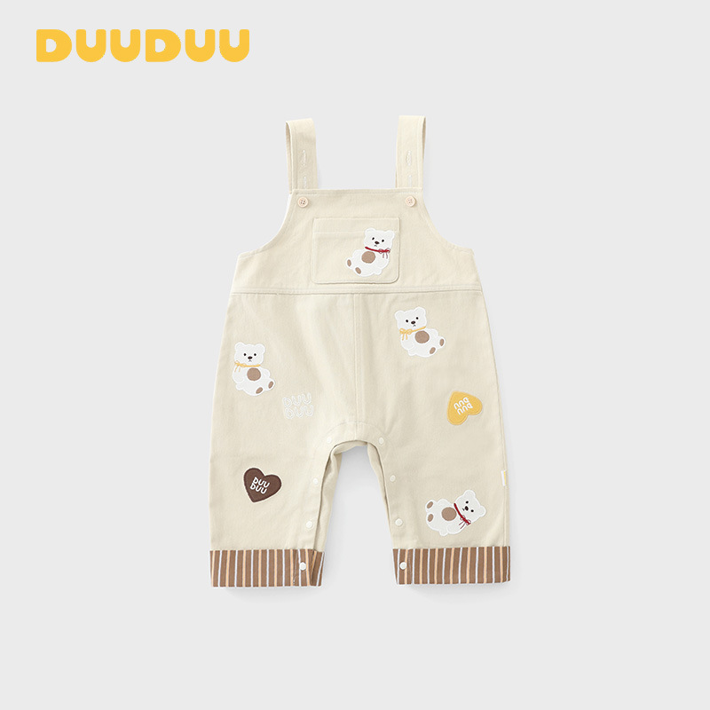 DUUDUU Double Layer Baby Pants 2026 New Style Onesie Romper Korean Style Spring and Autumn Baby Overalls