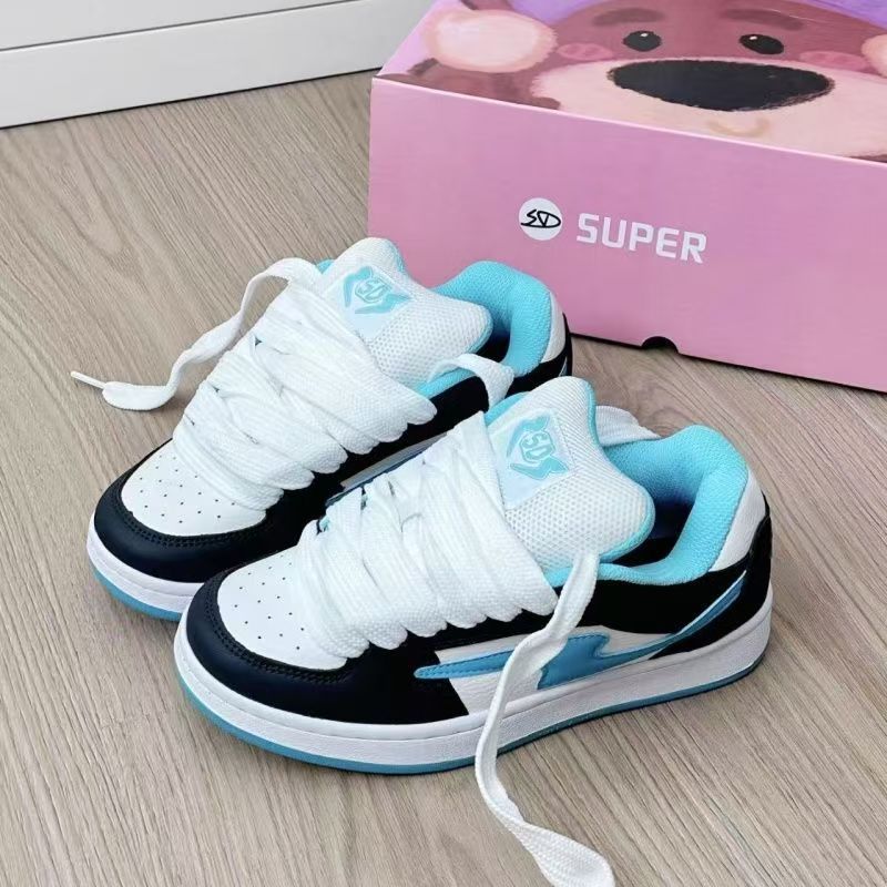 Original negro rosa pequeño flash gran lengua zapatos de pan mujeres estilo campus retro zapatos de deporte americano antideslizantes zapatos de moda deportiva