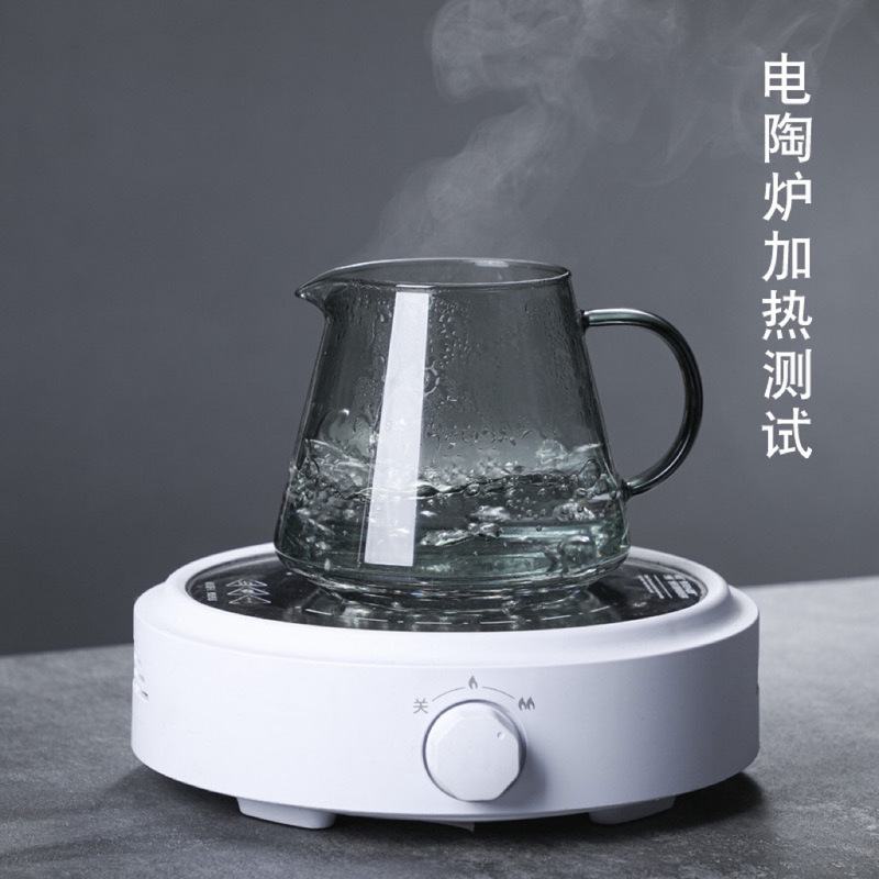 New product high borosilicate black transparent glass coffee pot set v60 coffee filter coffee sharing pot 450 ml