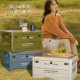 Car plastic camping folding storage box wooden cover car trunk picnic storage box sundries box storage box